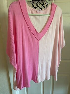 Pink Lily Color Block Top
